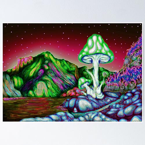 fantasy landscape with a giant mushroom