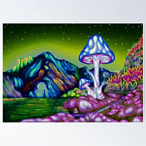 fantasy landscape with a giant mushroom