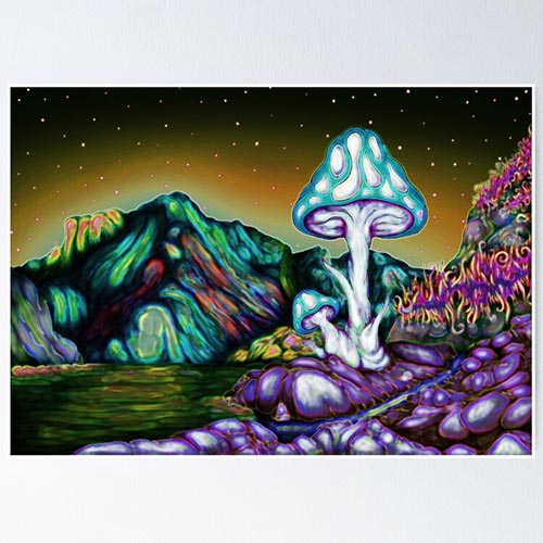 fantasy landscape with a giant mushroom