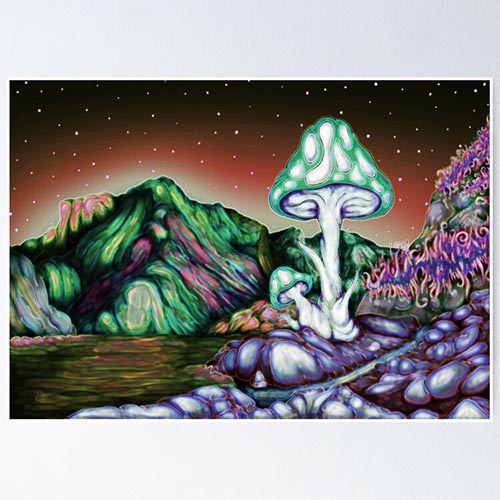 fantasy landscape with a giant mushroom