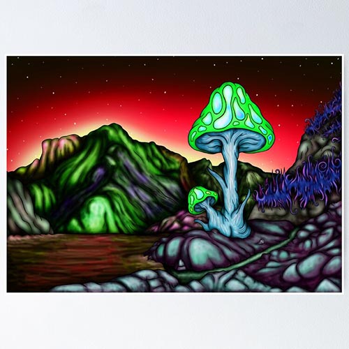 fantasy landscape with a giant mushroom