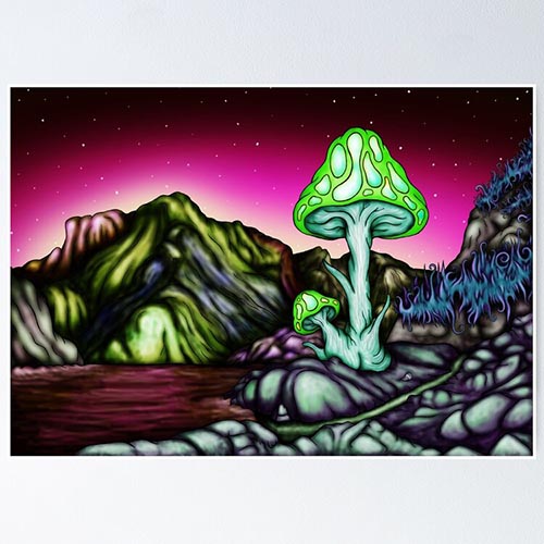 fantasy landscape with a giant mushroom