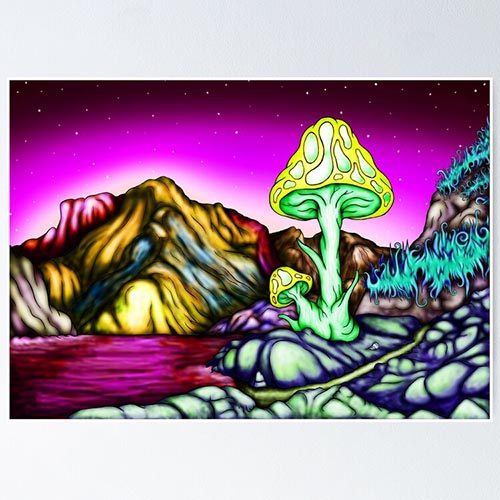 fantasy landscape with a giant mushroom