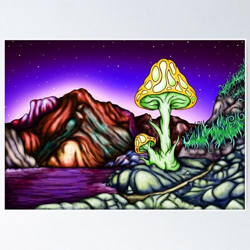 fantasy landscape with a giant mushroom