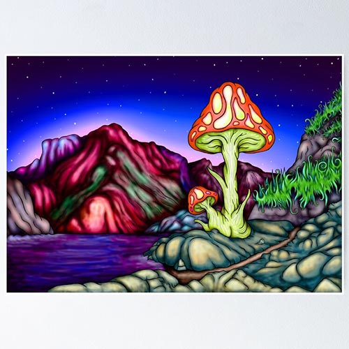 fantasy landscape with a giant mushroom