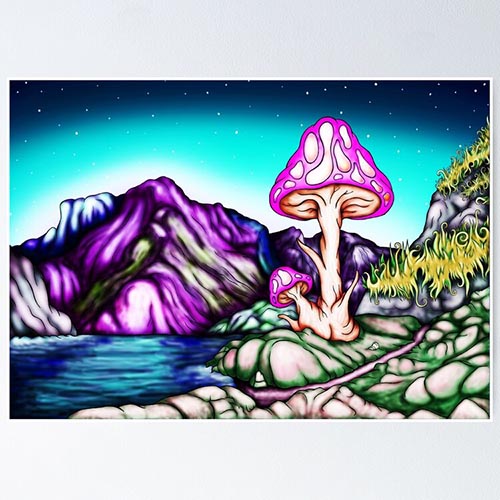 fantasy landscape with a giant mushroom