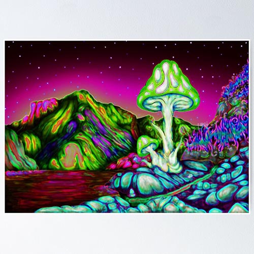 fantasy landscape with a giant mushroom