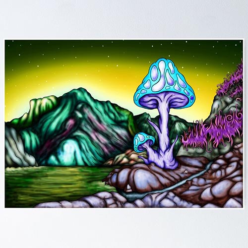 fantasy landscape with a giant mushroom