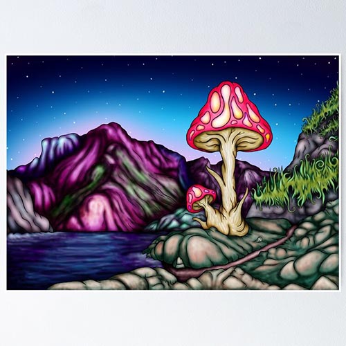 fantasy landscape with a giant mushroom