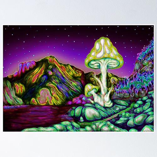 fantasy landscape with a giant mushroom