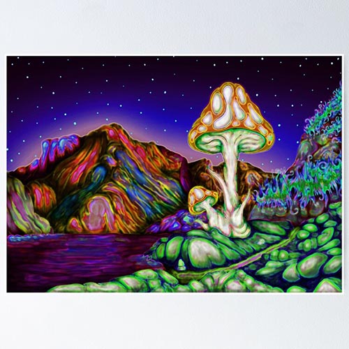 fantasy landscape with a giant mushroom