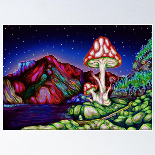 fantasy landscape with a giant mushroom