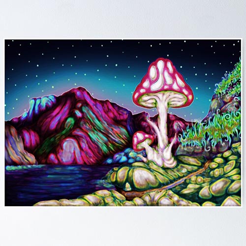 fantasy landscape with a giant mushroom