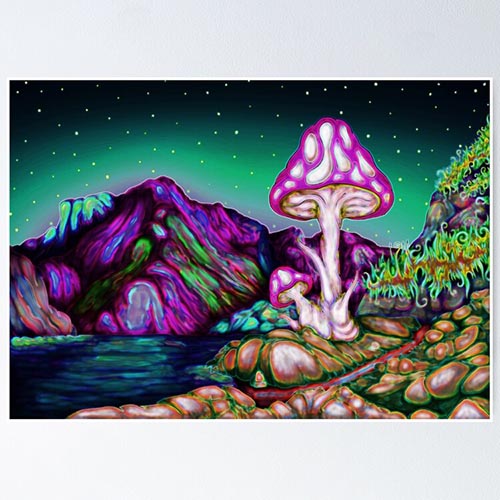 fantasy landscape with a giant mushroom