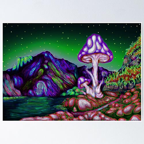 fantasy landscape with a giant mushroom