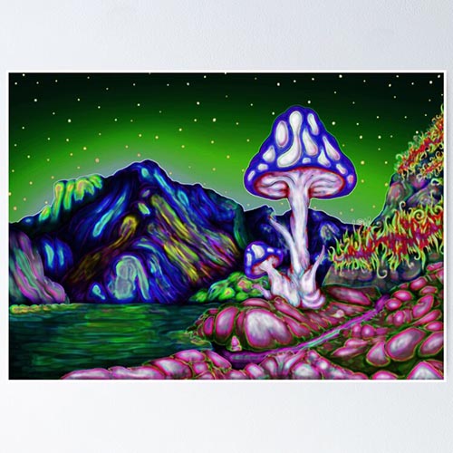 fantasy landscape with a giant mushroom