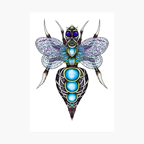 trippy steampunk wasp