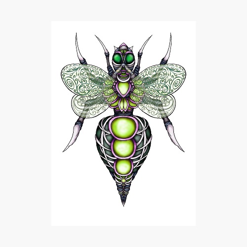 trippy steampunk wasp