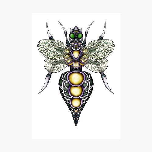 trippy steampunk wasp