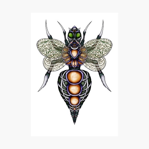 trippy steampunk wasp