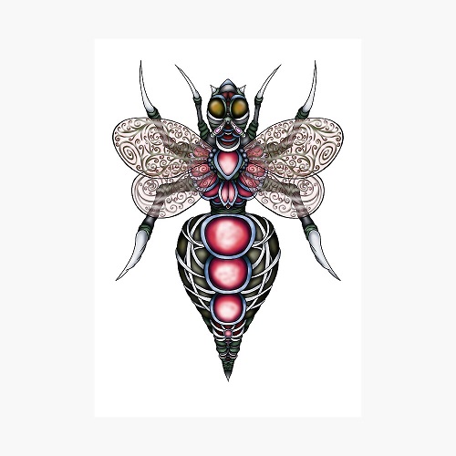 trippy steampunk wasp