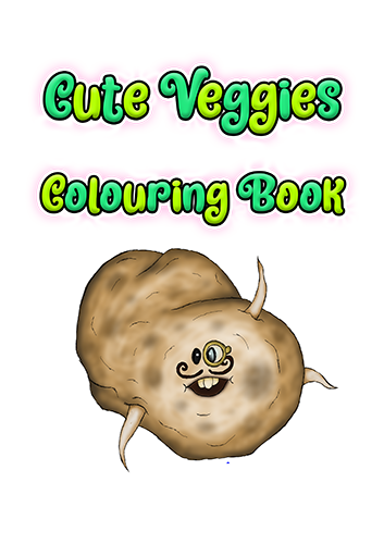 cover image for the cute veggies colouring book
