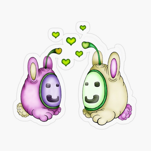 cute robotic bunny creatures