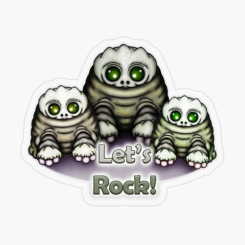 a drawing of cute pebble rock creatures