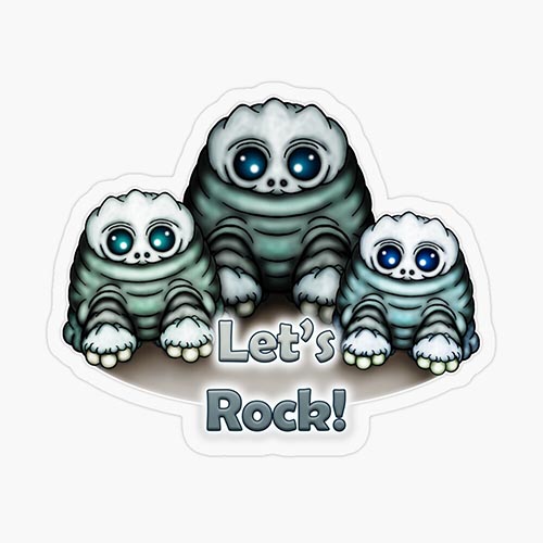 a drawing of cute pebble rock creatures