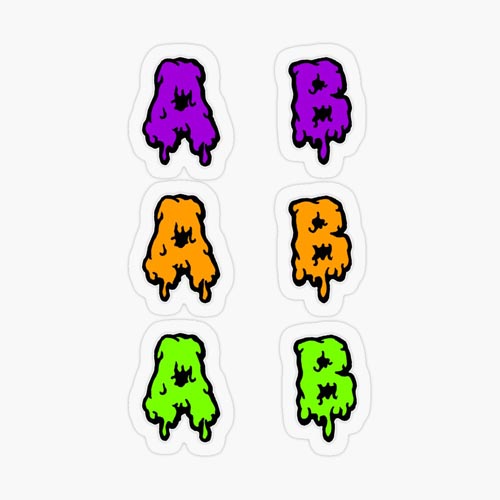 example image of my Halloween text sticker packs